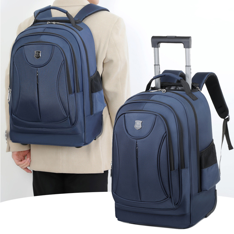 Foldable Rolling Luggage Bag - กระเป๋าเป้สะพายหลังสำหรับเดินทางแบบมีล้อลาก รุ่นอ็อกซ์ฟอร์ด กันน้ำ อเนกประสงค์ สำหรับธุรกิจ ใส่แล็ปท็อปได้