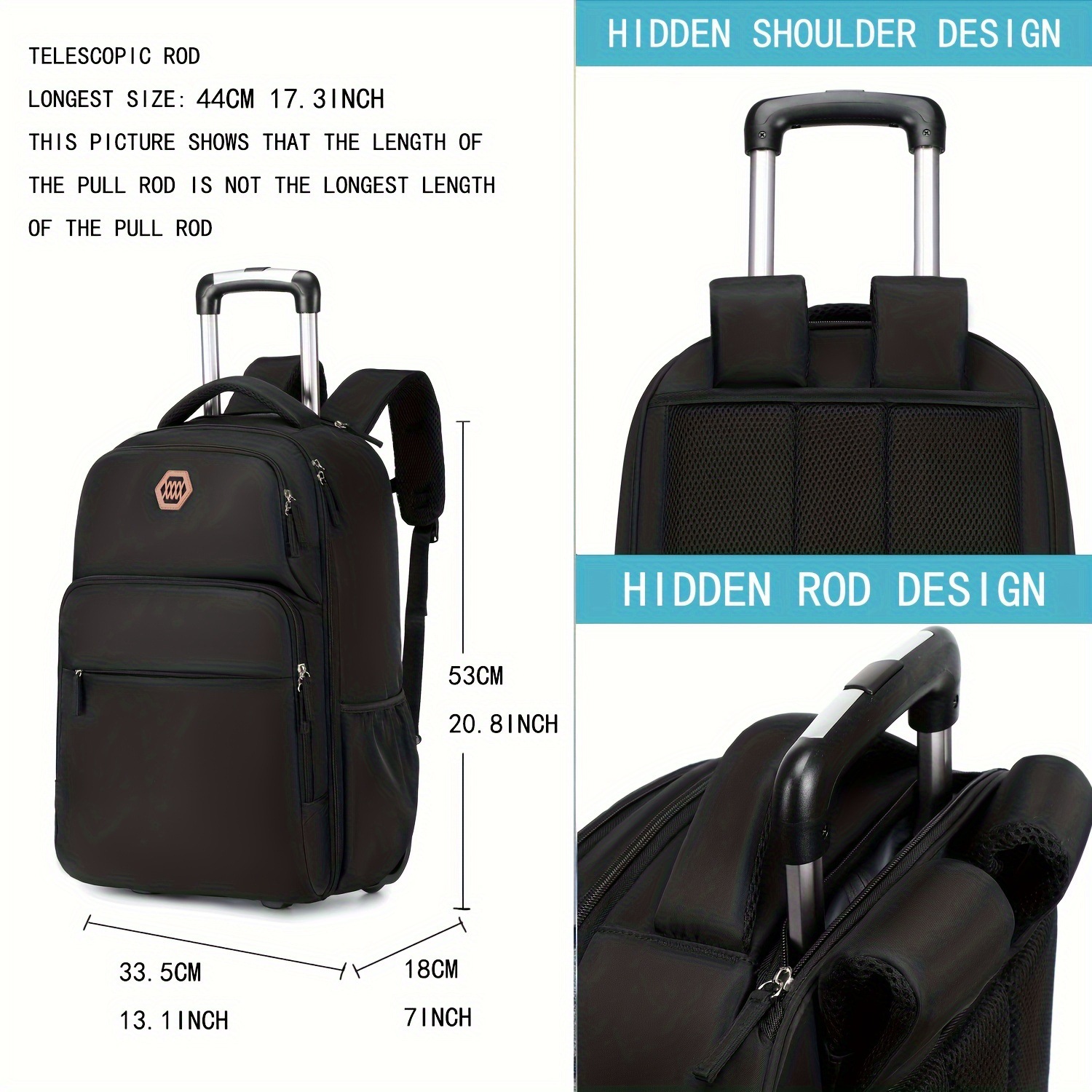 กระเป๋าเป้สะพายหลังแบบมีล้อ ขน - Foldable Rolling Luggage Bag บทวิจารณ์และราคา