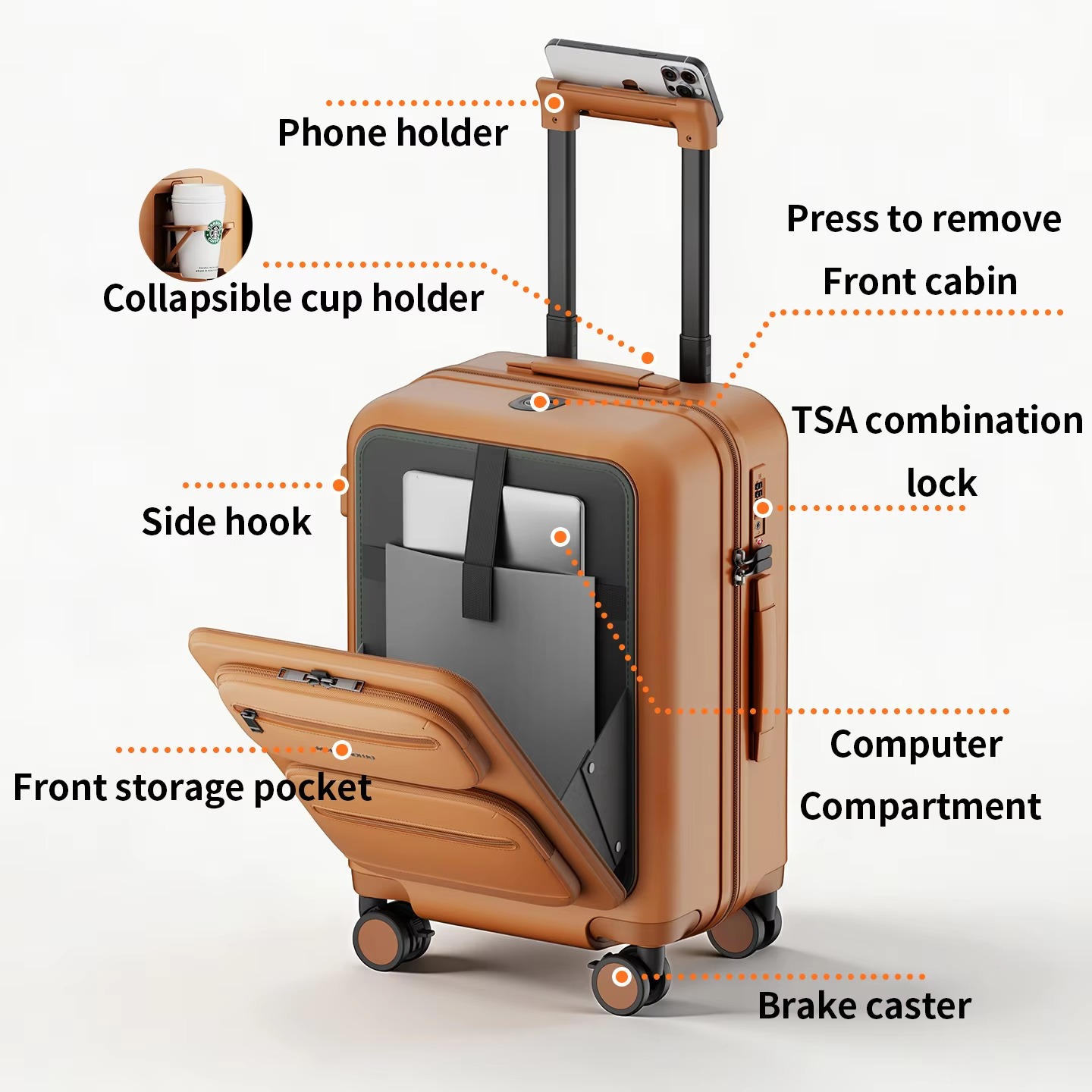 กระเป๋าเดินทางล้อลาก พร้อมช่อง - Spinner Wheel Rolling Suitcase 20 Inch บทวิจารณ์และราคา